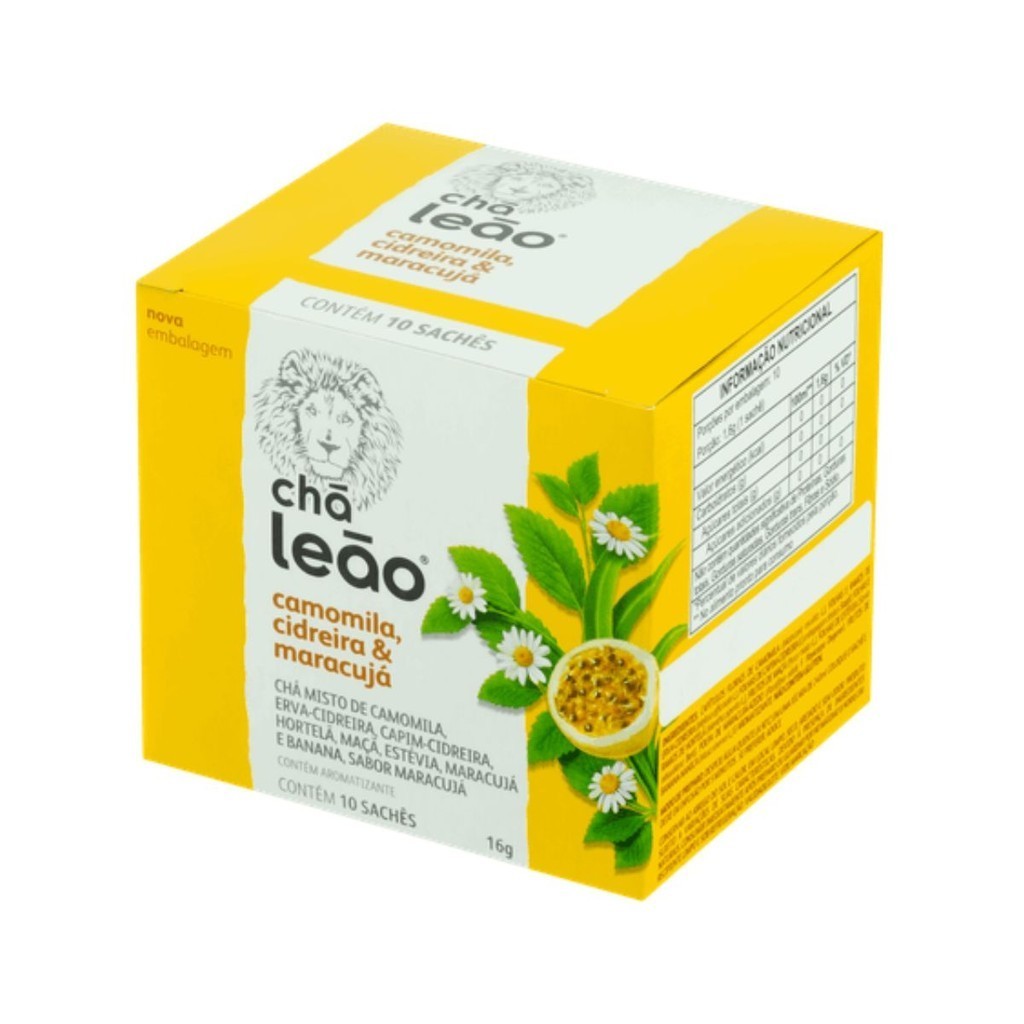 Chá Leão Camomila, Cidreira e Maracujá com 10 Sachês