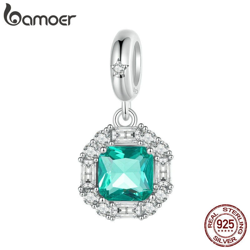 Bamoer 925 Sterling Sliver Charme Misterioso Pingente De Luz Verde Para Pulseira em Oferta na Shopee