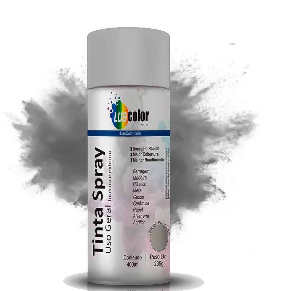 Tinta Spray Alumínio 400ml Madeira Plástico Metal Isopor Papel Uso Geral