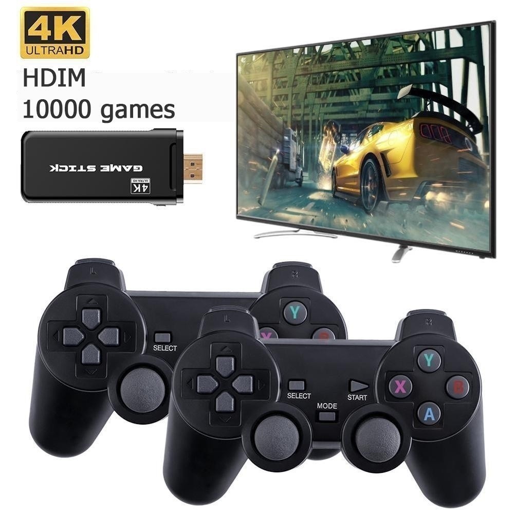Videogame Stick 10mil 2 Controles Sem Fio Console  Portatil Jogos Retro Antigo JORGE