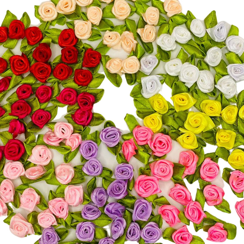 Florzinha Rococó Cetim Artesanato Cores Variadas (100und) em Oferta na Shopee