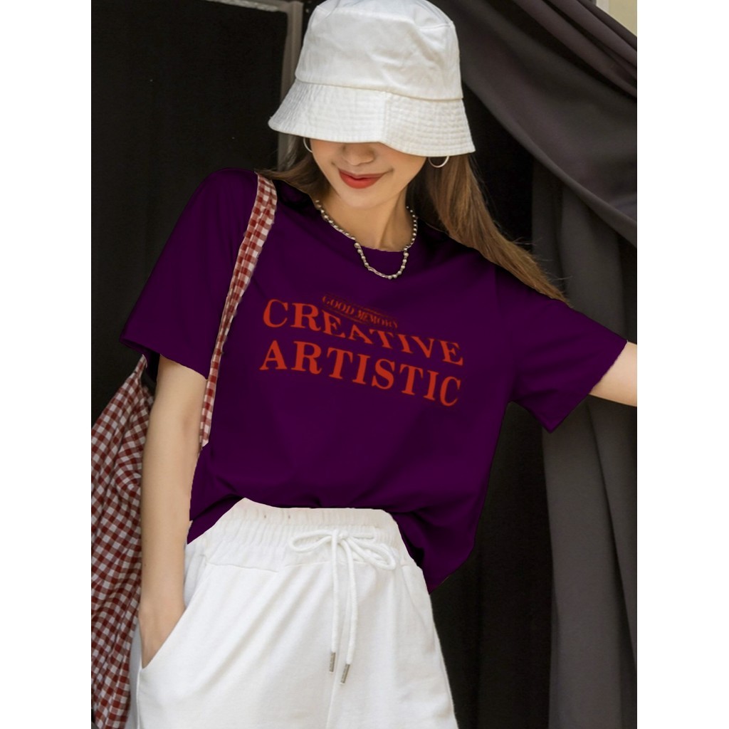 Camiseta Blogueira T Shirt Impressão Basica Casual Linda Elegante Moderna Simples Confortável