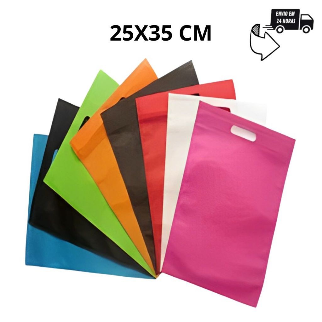 Sacola TNT Boca de Palhaço com 10 unidades 25x35cm - Escolha a Cor
