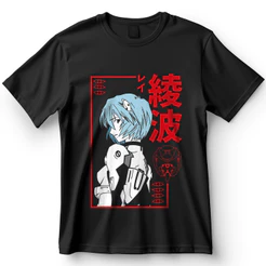 Camiseta Neon Genesis Evangelion Rei Ayanami Blusa Camisa 100% Algodão maligu