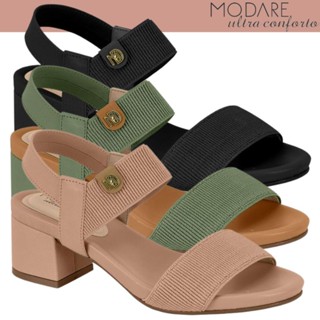 Sandália Feminina Modare Salto Médio Bloco Grosso Elástico Ultraconforto em Oferta na Shopee