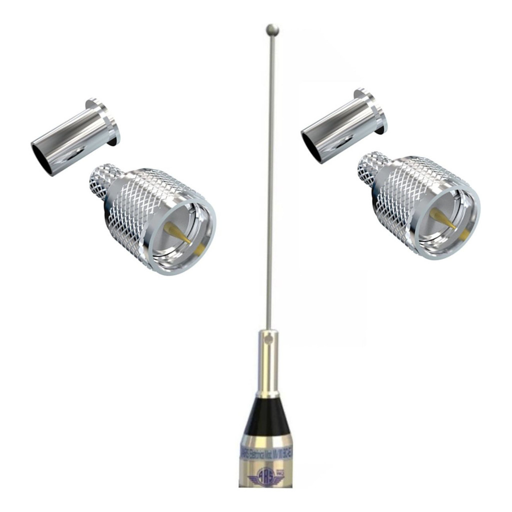 Antena Ars Eletronica Vhf Fm- 130/512mhz 2 Conector Brinde