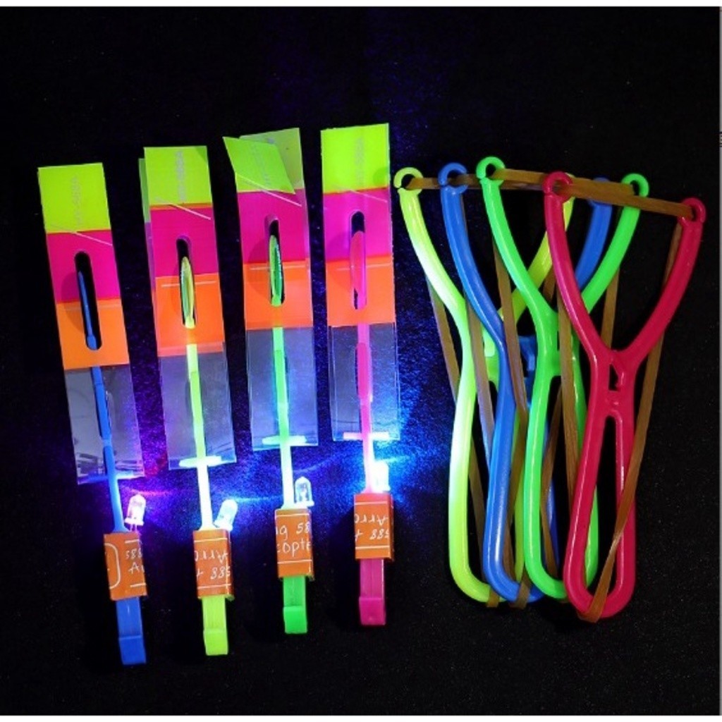 Kit 6/12/24/36 Avatar Voador De Led Com Estilingue Foguete Helicóptero Brinquedo de Criança