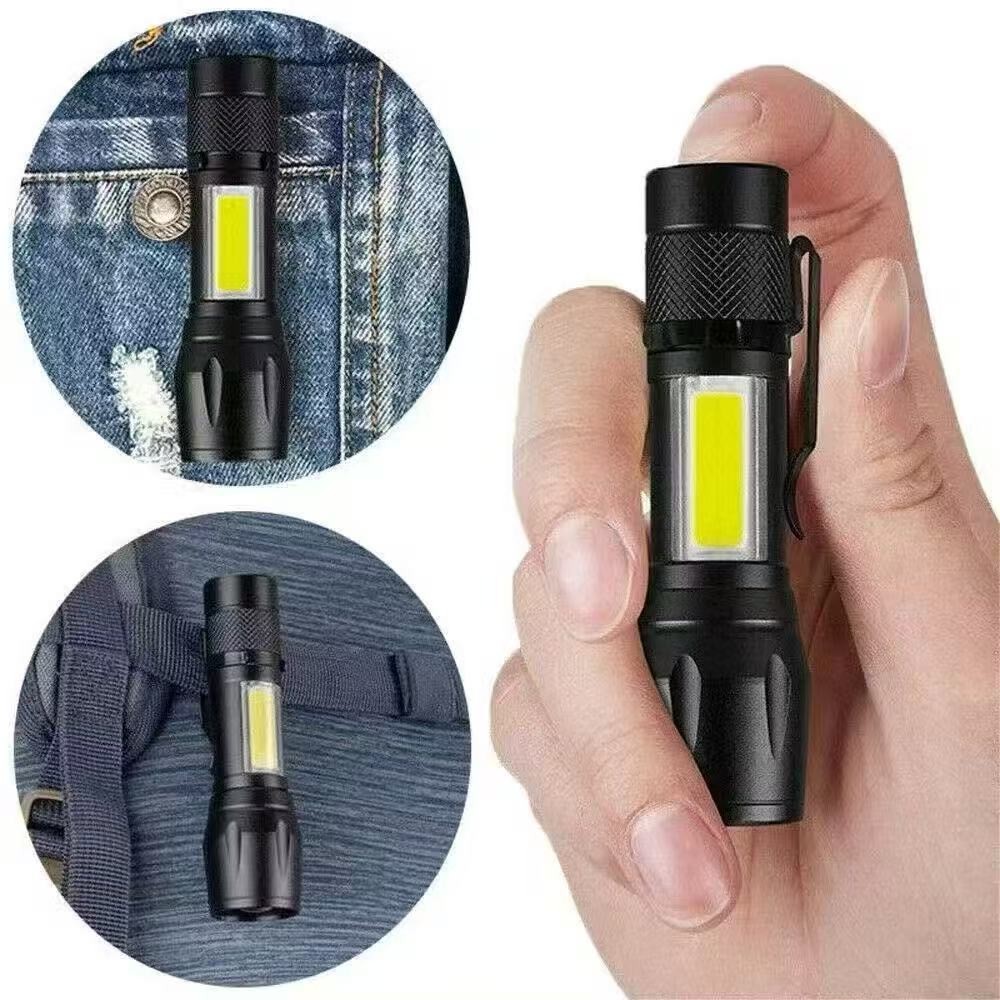 Mini Lanterna Tatica Com LED E Zoom Recarregavel Cabo Usb Luz Forte Potencia Alta