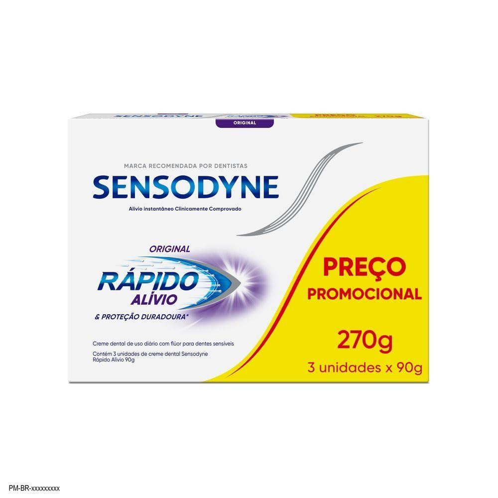 Creme Dental Sensodyne Alívio Rápido 3 Unidades 90g Cada - Health