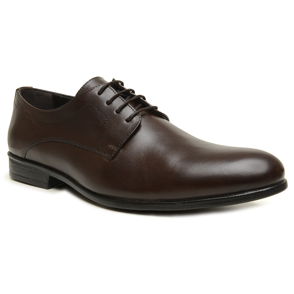 Sapato Social Masculino em Couro Legitimo Estilo Inglês Turunelli cor Café