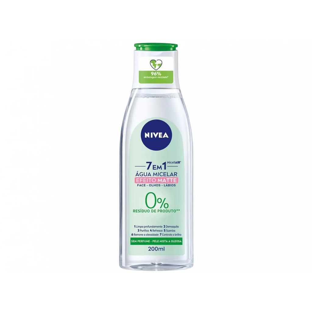Água Micelar Nivea Solução De Limpeza 7 Em 1 Efeito Matte 200ml