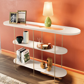 Aparador Para Sala de Estar Orgânico Industrial Friesen B01 Off White - Lyam Decor em Oferta na Shopee