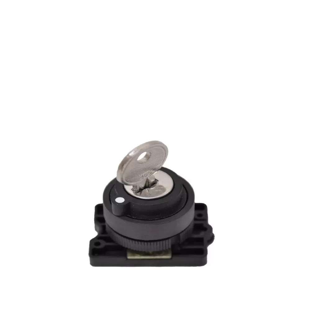 CHAVE COMUT./SELETORA PLAST. - FURO Ø 22,5mm - LAY5-EG6 - (COM CHAVE) - 2 POS. C/ RETORNO CENTRO - (0-1)