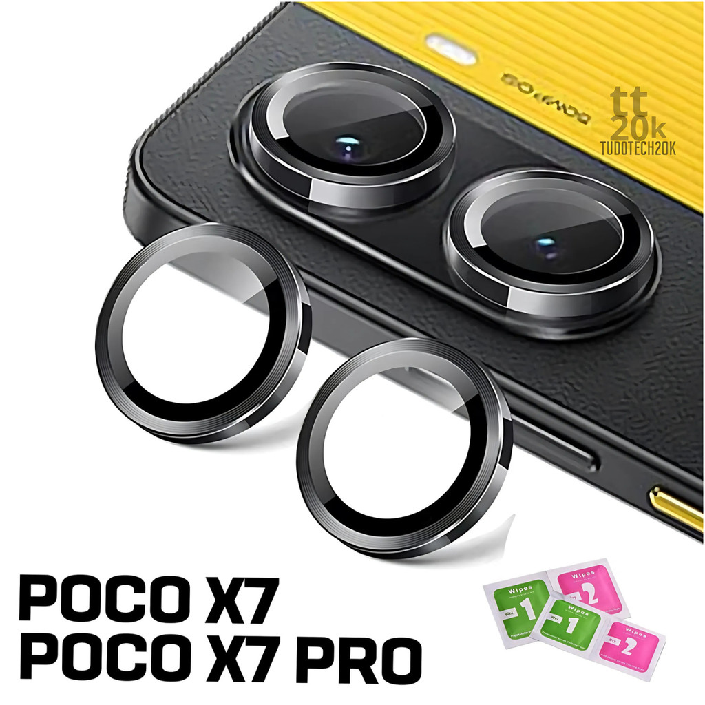 pelicula lente xiaomi poco x7 x7 pro proteção para câmera vidro temperado + kit aplicação em Oferta na Shopee