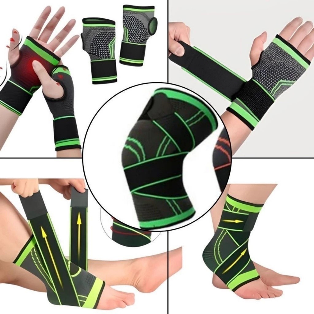 Joelheira Tornozeleira Munhequeira Cotoveleira Punho Compressão Estabilizadora Ortopédica Elástica