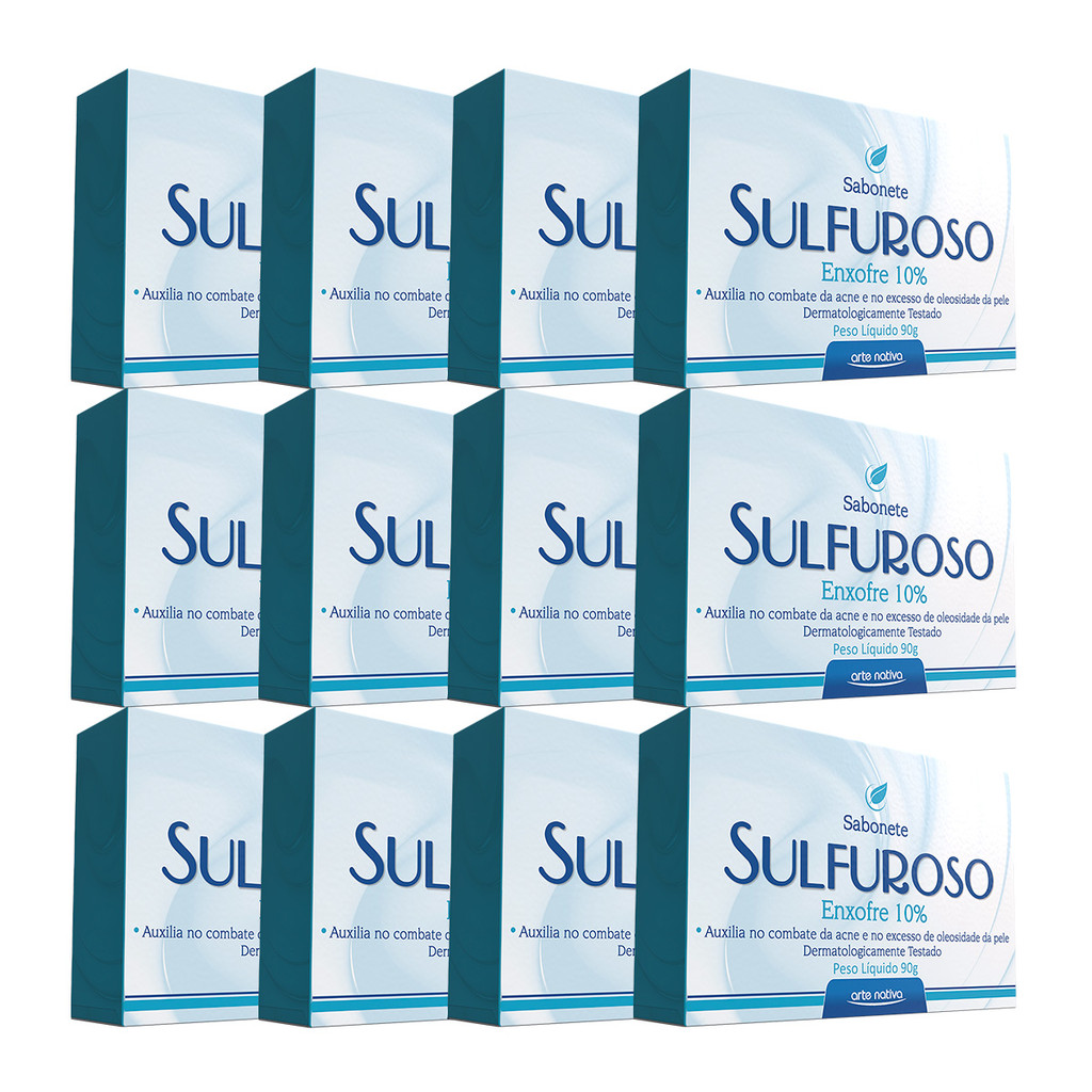 Kit 12 und Sabonete Enxofre Sulfuroso Arte Nativa 90g em Oferta na Shopee