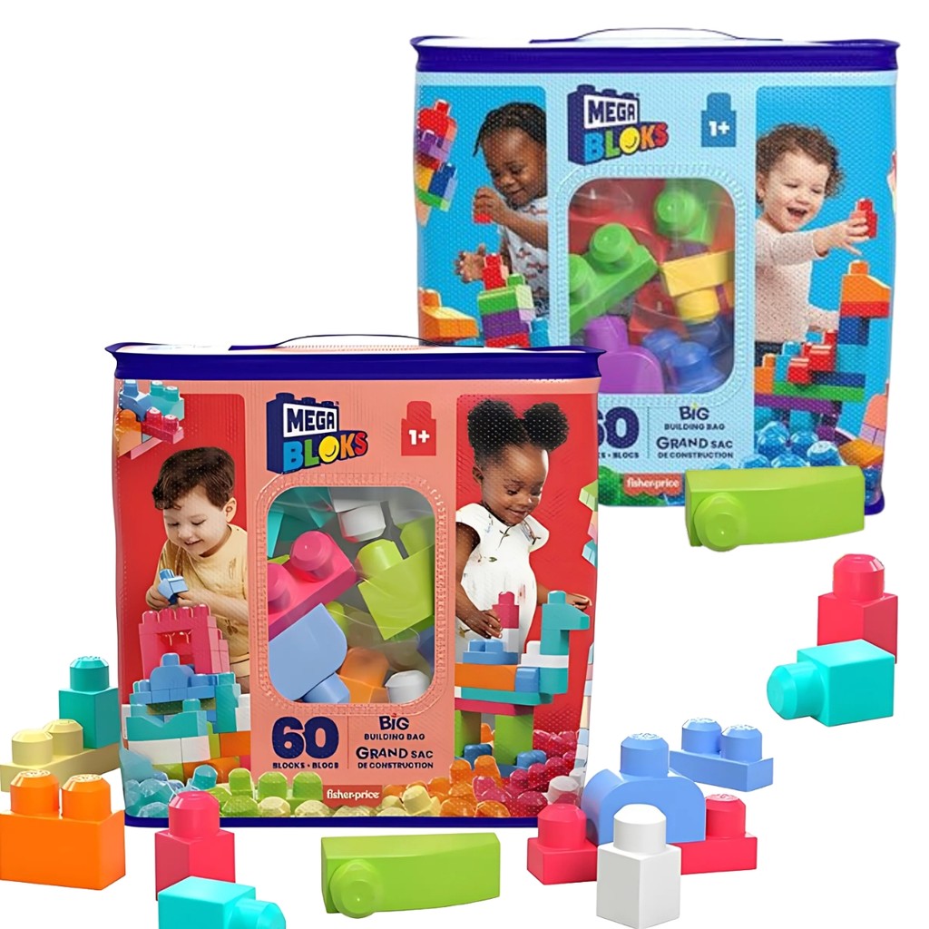 Mega Blocks Bolsa De Construção 60 Peças Infantil Mattel