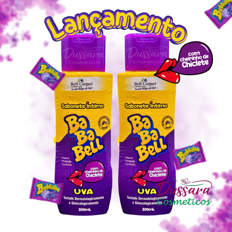 Kit c/ 2 Sabonete Líquido Íntimo Bababell Uva (Cheirinho de Chiclete) 200ml em Oferta na Shopee