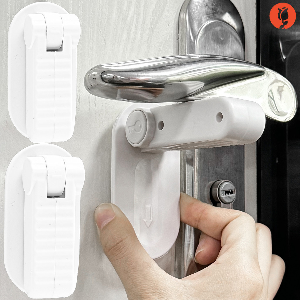 Fechadura De Segurança Autoadesiva Para Maçaneta De Porta , Bebê , Animal De Estimação , Anti-Abertura , De Plástico Dur