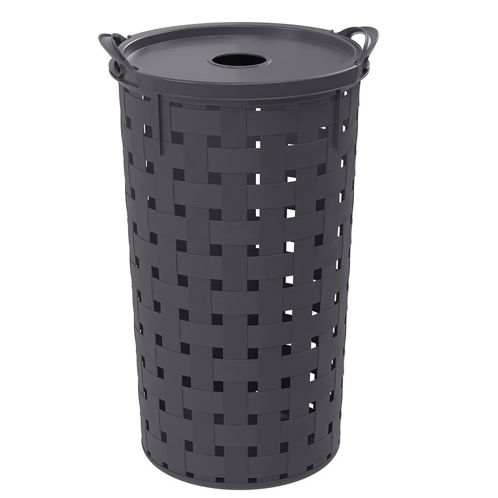 Cesto Organizador Multiuso Alças Tampa Cinza Alto Plasútil em Oferta na Shopee