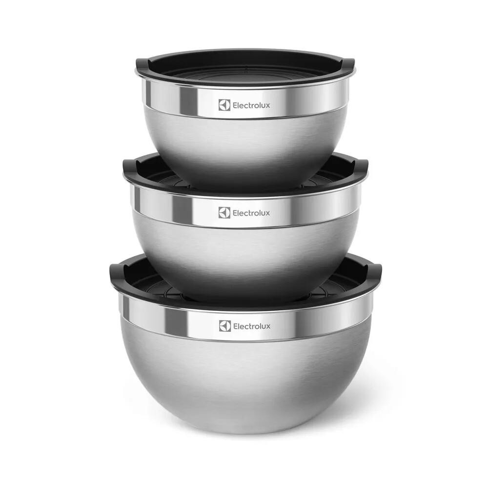 Conjunto Bowls de Inox Electrolux C/ Tampa Plástica Original