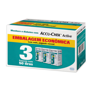 Accu-Chek Active Tira Teste 3 Frascos com 50 Unidades cada Embalagem Econômica em Oferta na Shopee