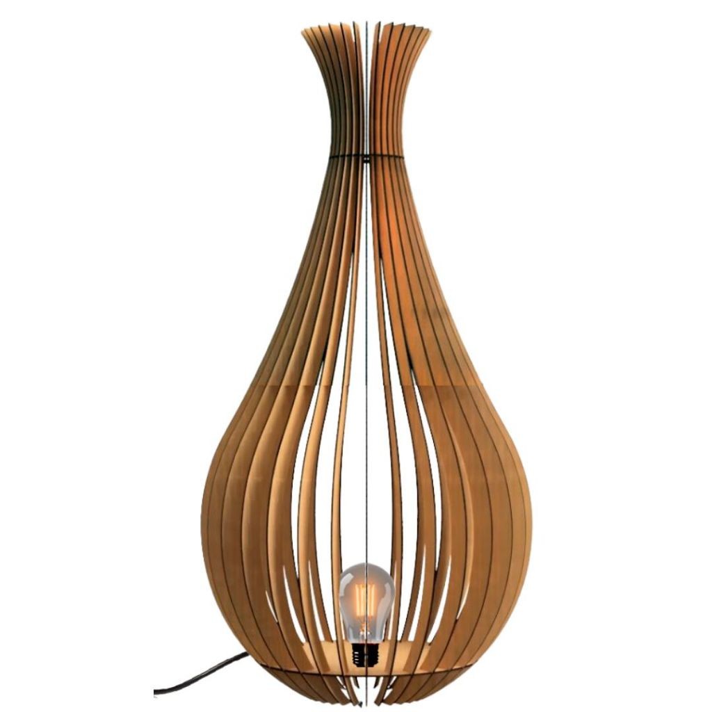 Abajur Grande de Chão GOTAS DE ORVALHO MDF Luminária COZINHA QUARTO, SALA, VARANDA, QUIOSQUE, SACADA, ILUMINAÇÃO, LUSTRE