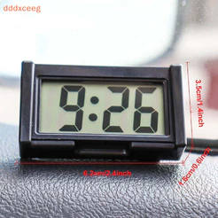 [dddxceeg] Veículo De Relógio Digital Do Painel Carro Autoadesivo Com Display LCD Para O Dia Tempo