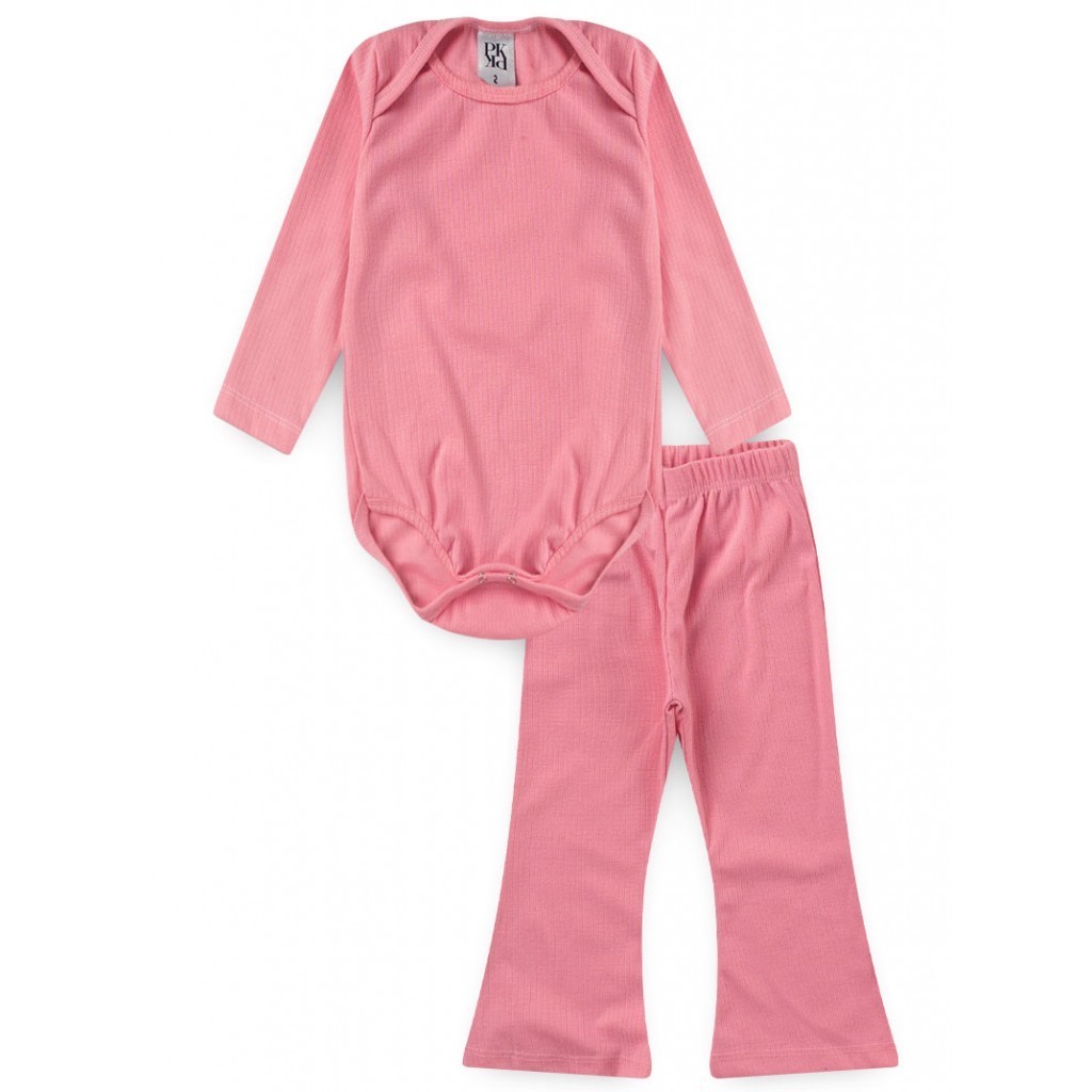 Conjunto Feminino Infantil Canelado Básico em Oferta na Shopee