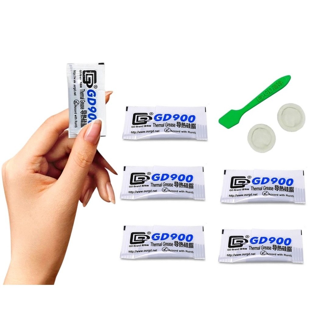 Kit 5 Pasta Térmica GD900 Original Atuação Máxima 4.8 W/mk 0,5g Gpu Pc Processador Consoles