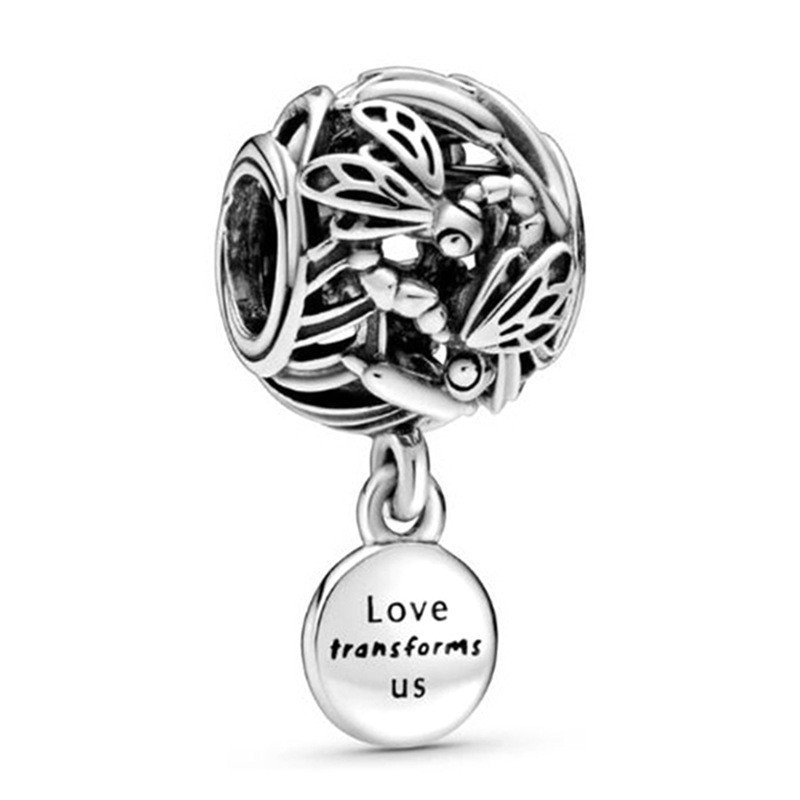 Berloque de Prata 925 Charme Pulseira Robô Oco de Luxo Diamante Colar Pingente DIY Criativas Presentes Do Festival