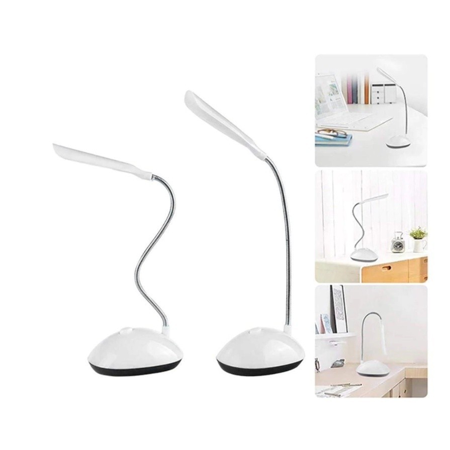 2 Luminária Mini De Mesa Flexível Sem Fio Led Leve Dobrável Portátil Leitura