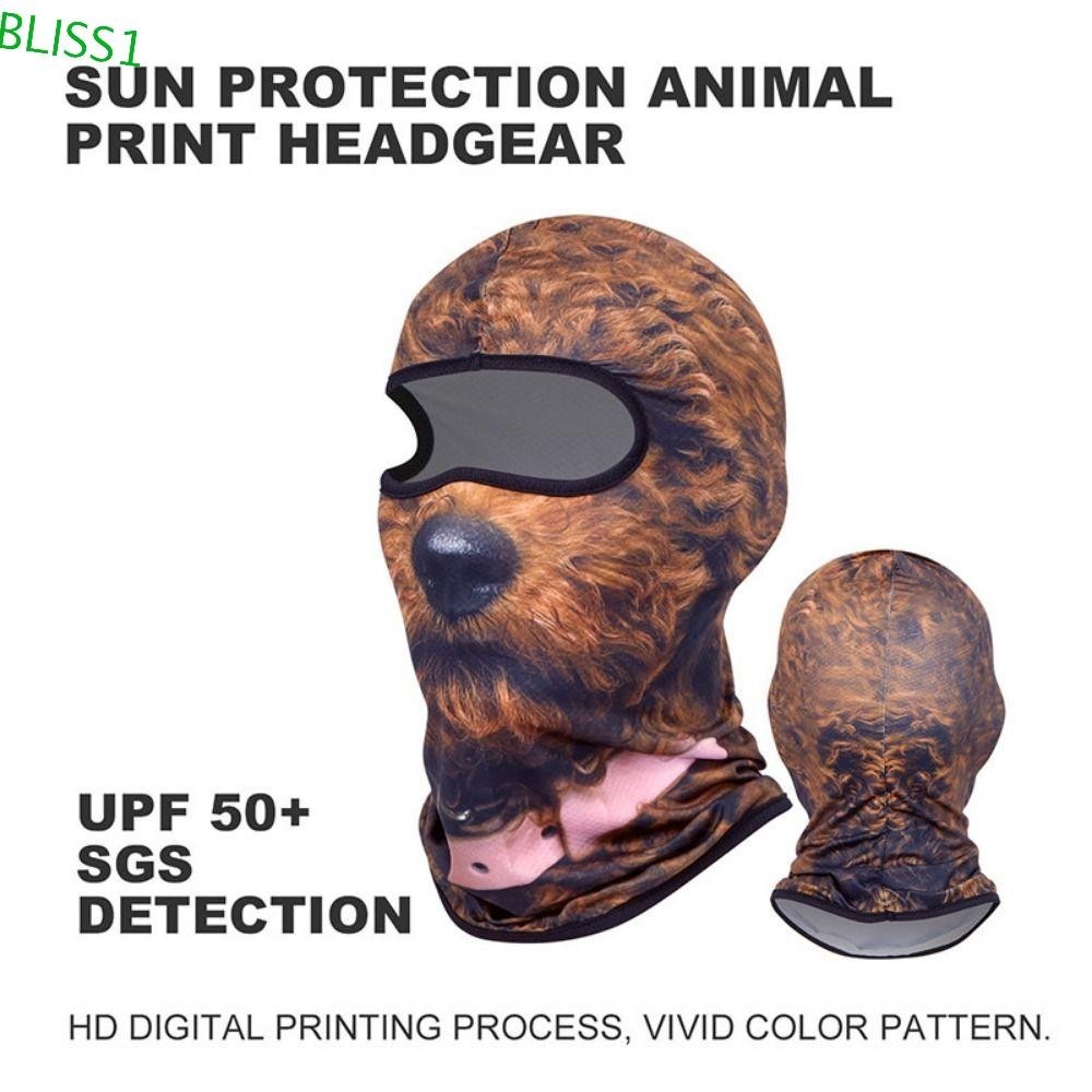 BLISS1 Capa Facial , Máscara 3D Animal Portátil Macia , Refrigeração Lavável Proteção UV De Ciclismo Sem Costura Motocicleta