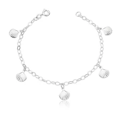 Pulseira prata 925 feminina 4 conchas