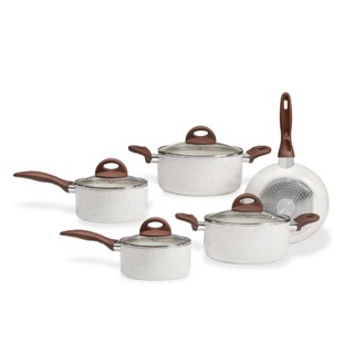 Jogo de Panelas Brinox De Indução Ceramic Life Granada 5 Peças Vanilla - Antiaderente