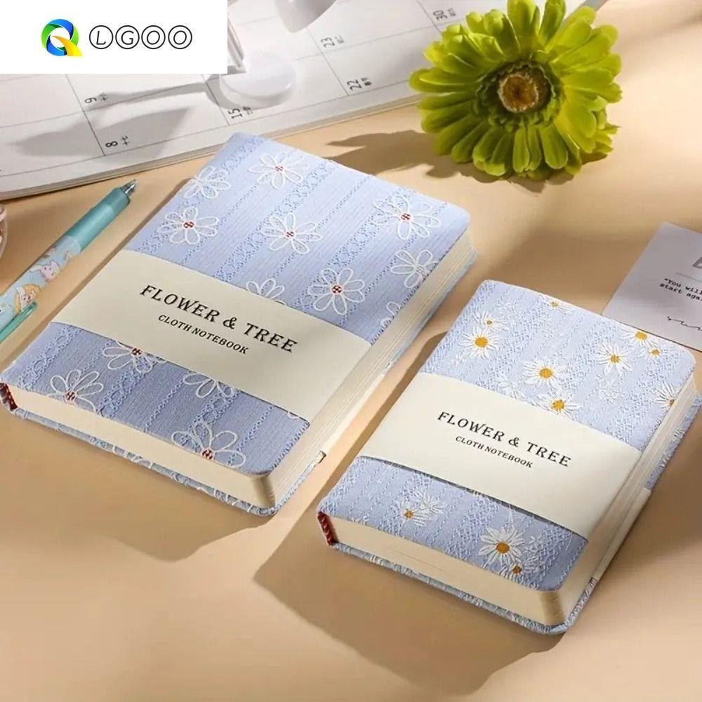 LGOO Daisy Hand Ledger , Capa De Tecido Caderno Floral Elegante , A6/B6 Alunos Do Livro De Bolso Morandi De Algodão Compacto