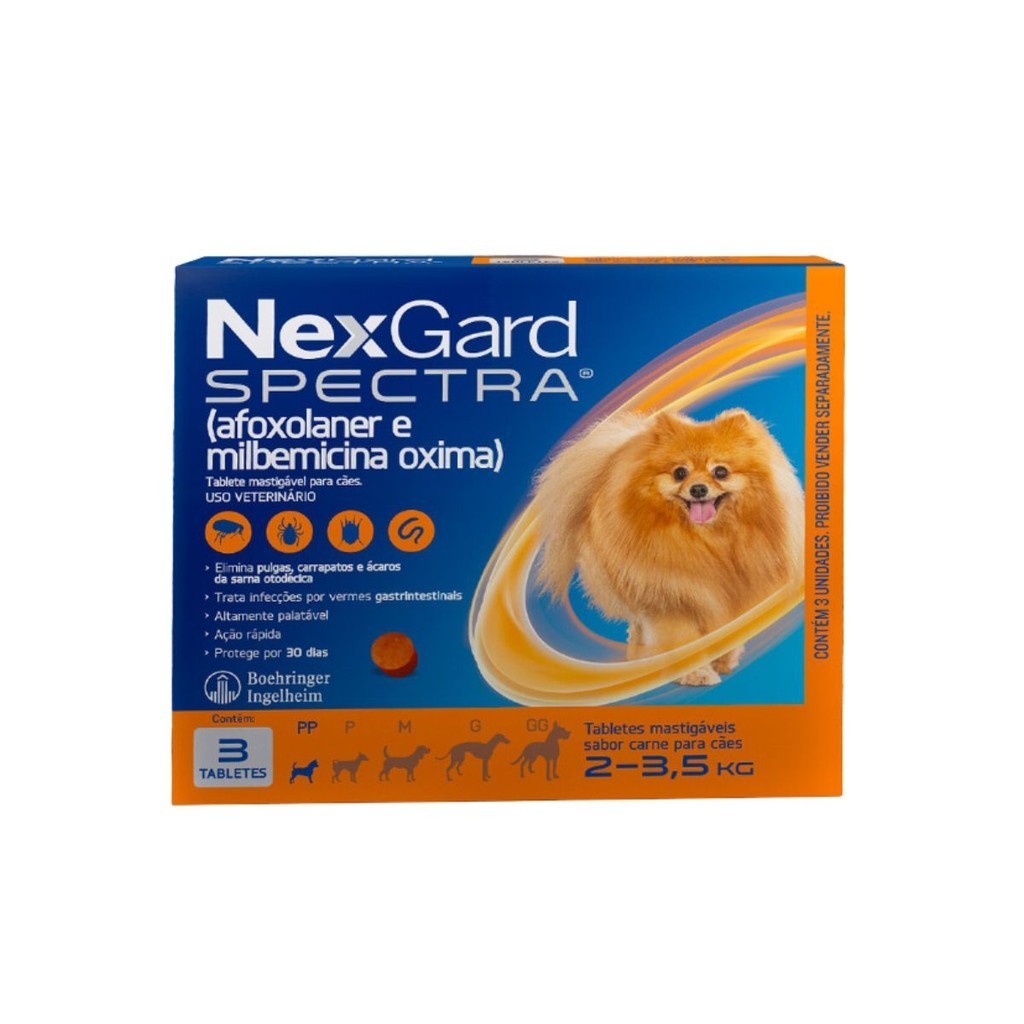 Nexgard Spectra com 3 Tabletes PP 2-3,5kg Antipulgas Cães em Oferta na Shopee