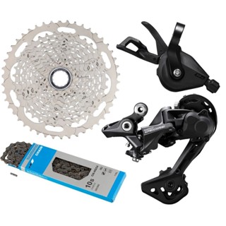KIT SHIMANO DEORE M4100 1X10V 4 PÇS- CÂMBIO TRASEIRO M5120 + ALAVANCA + CASSETE 11/46D + CORRENTE HG54 em Oferta na Shopee