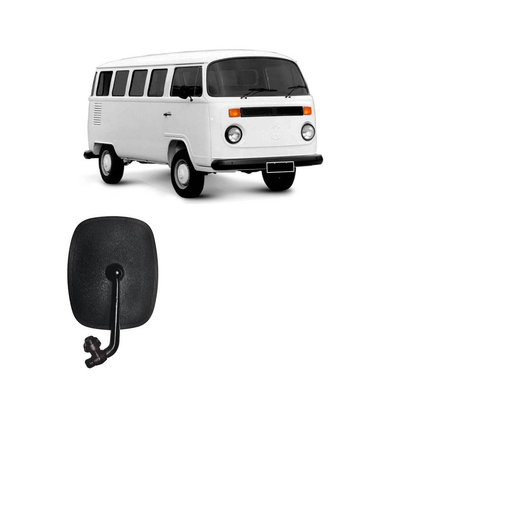 Retrovisor Kombi Clipper 1976 A 1997 Com Porca Lado Direito Fixacao Lente Plano