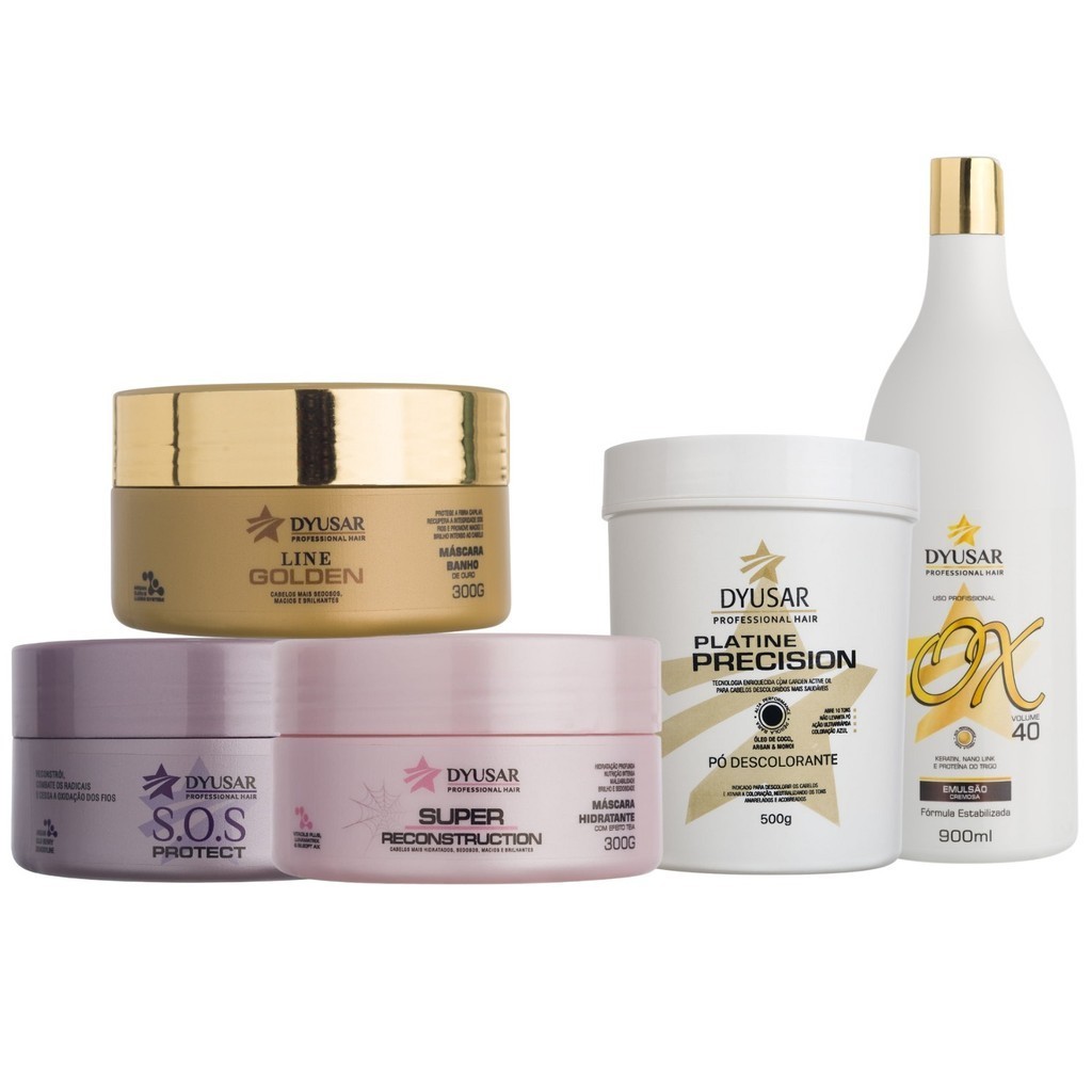Kit Cronograma Capilar + Pó Descolorante Blue + OX de 40 Vol