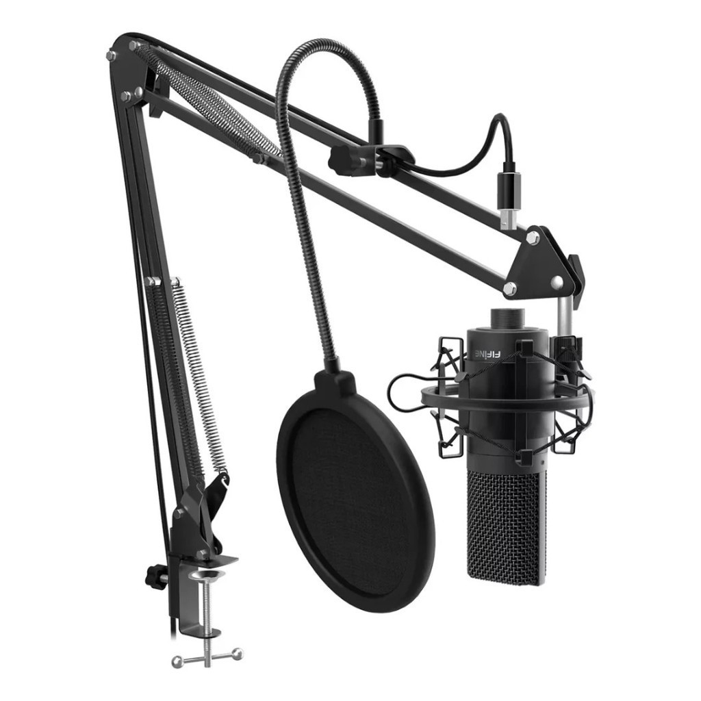 Suporte Braço Articulado E Pop Filter Para Microfone Liverpool
