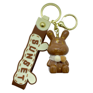 Chaveiro Coelho Respingos Dourados - Marrom - 5,5cm - 1 unidade - Rizzo em Oferta na Shopee