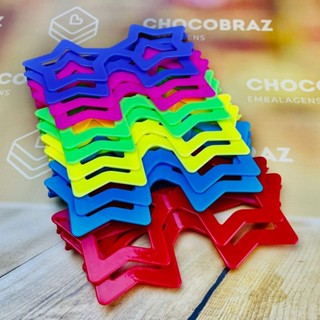 12 Óculos Divertidos Estrela Festa Colorido (Ex) em Oferta na Shopee