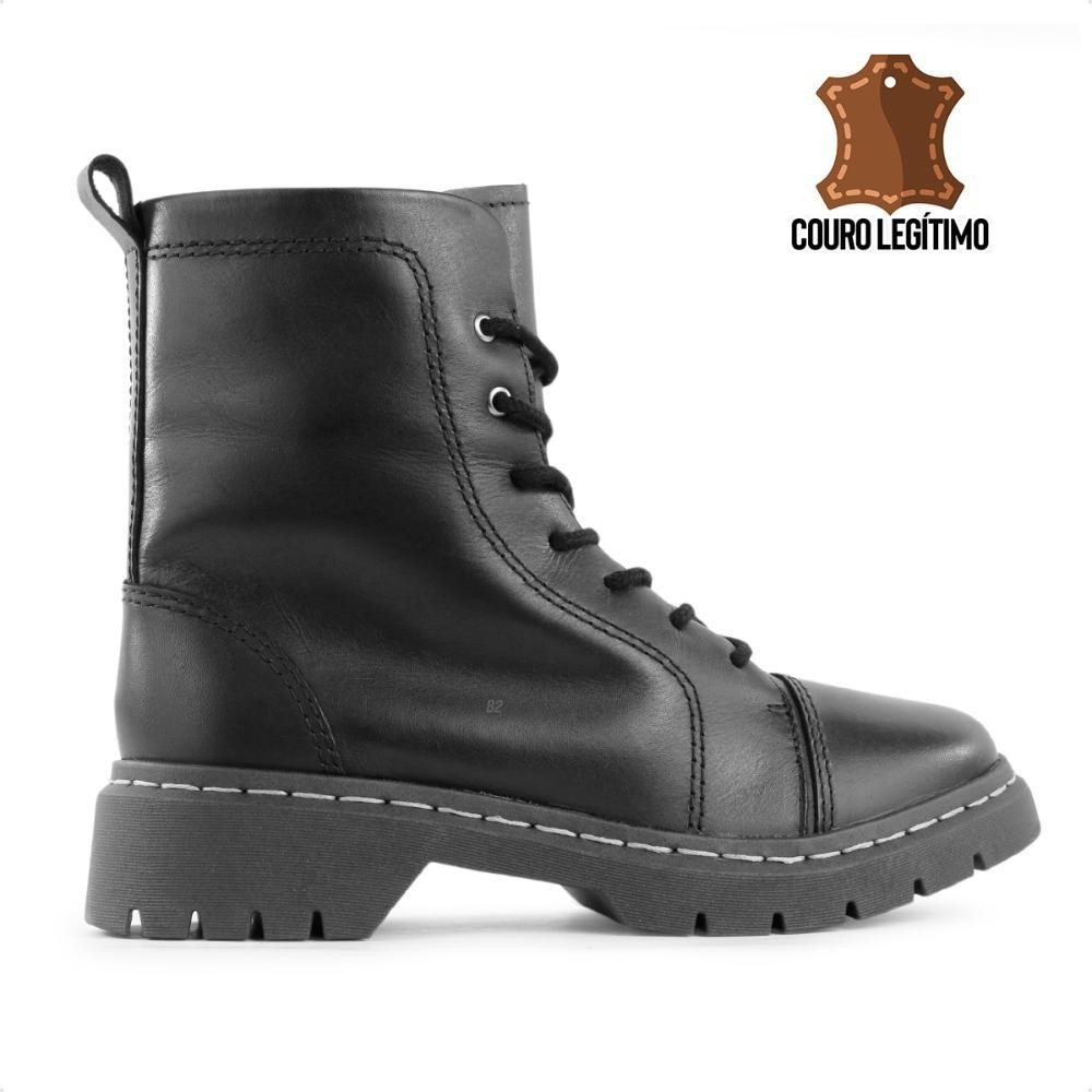 Bota Coturno Usaflex Salto Costura Enfeite Feminino 100% Original Com Nota Fiscal e Garantia em Oferta na Shopee