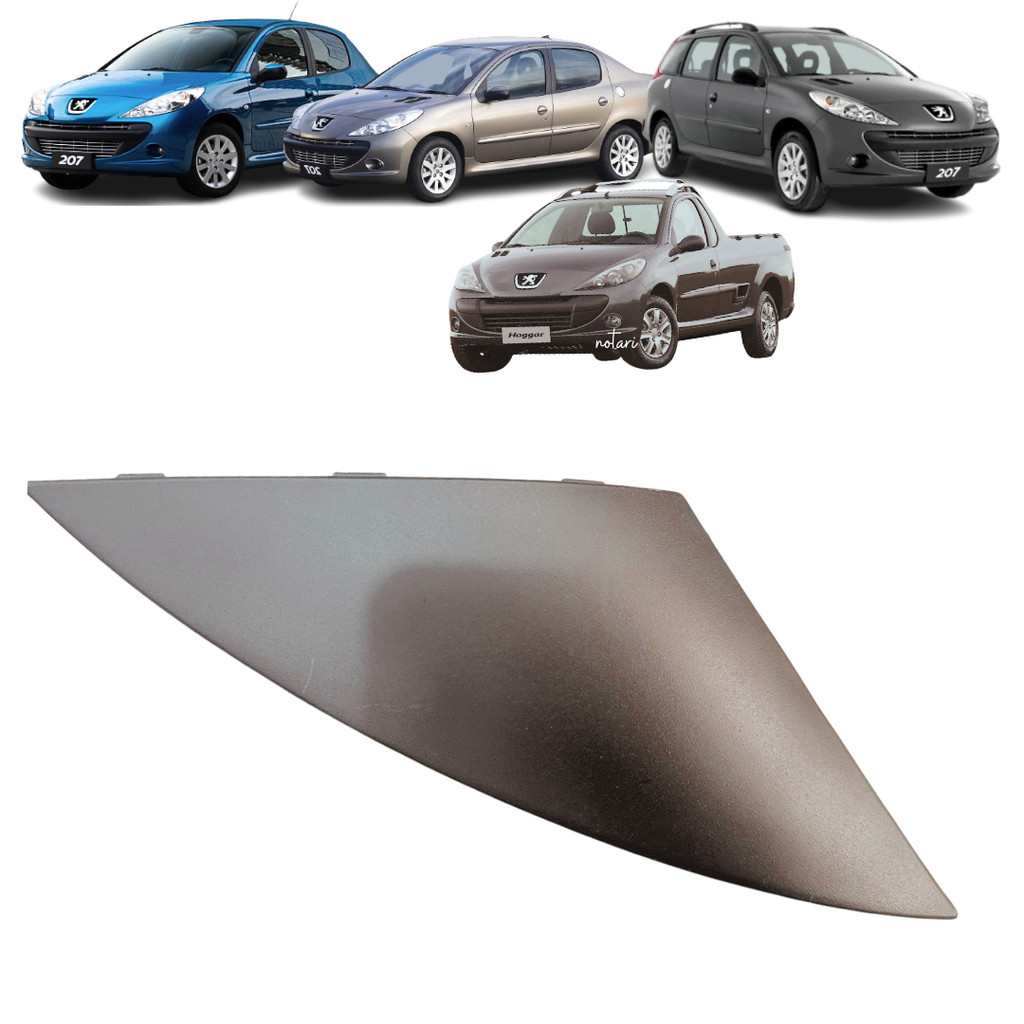 Tampa Reboque Parachoque Dianteiro Peugeot 207 Anos 2008 2009 2010 2011 2012 Cor Preto