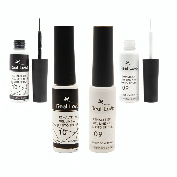 Kit Especial 2 Esmalte Gel (EFEITO SPIDER) 10ml - Real Love