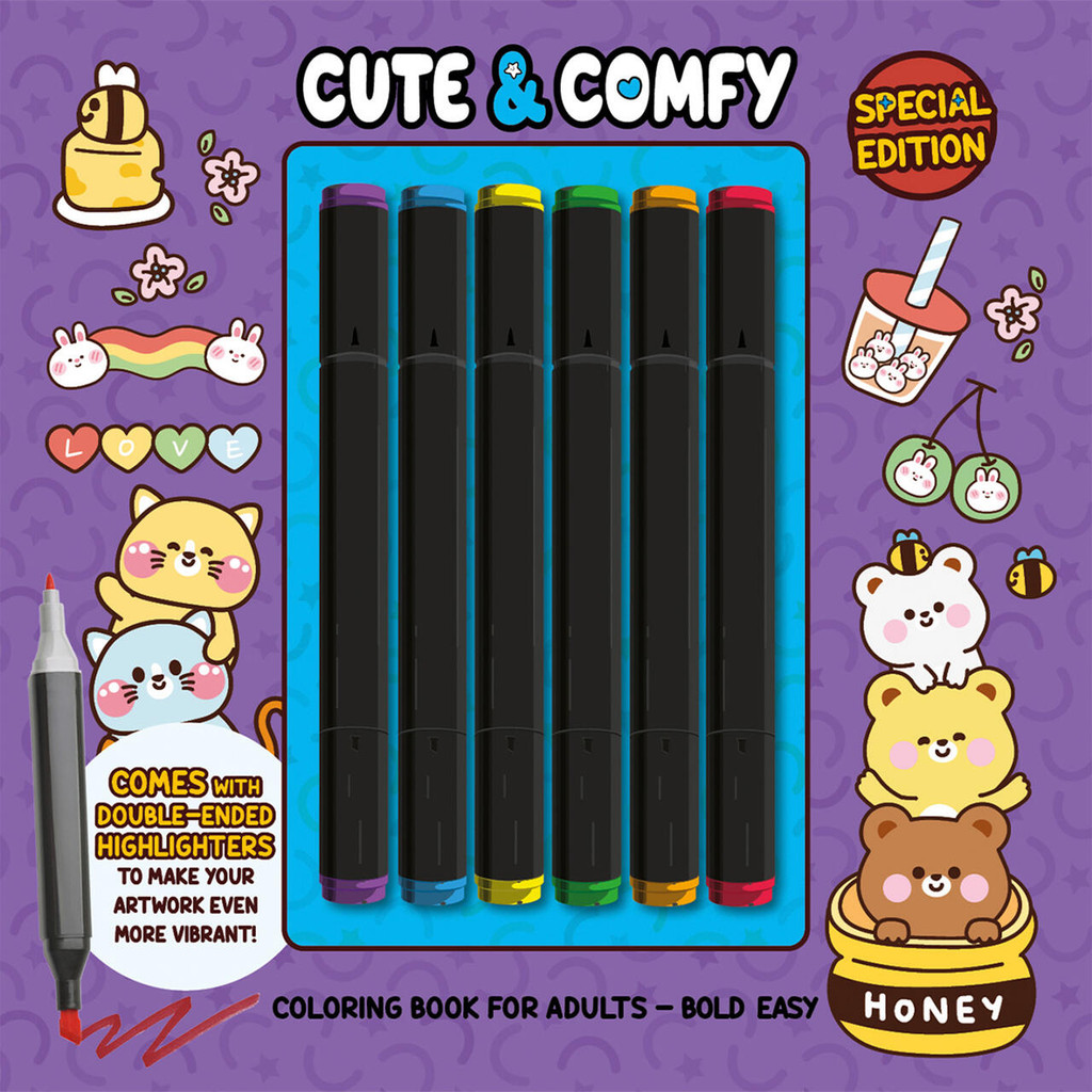 Cute & Comfy Coloring Book for Adults - Bold Easy - Special Edition (Livro de Colorir)