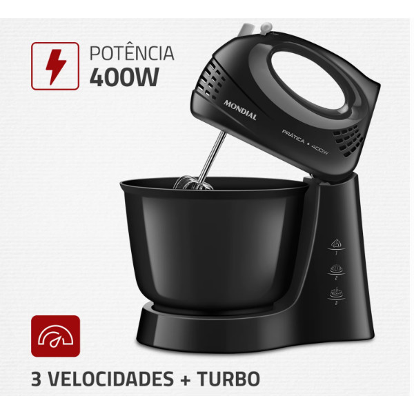 BATEDEIRA MONDIAL 400W PRETO B-44 110V