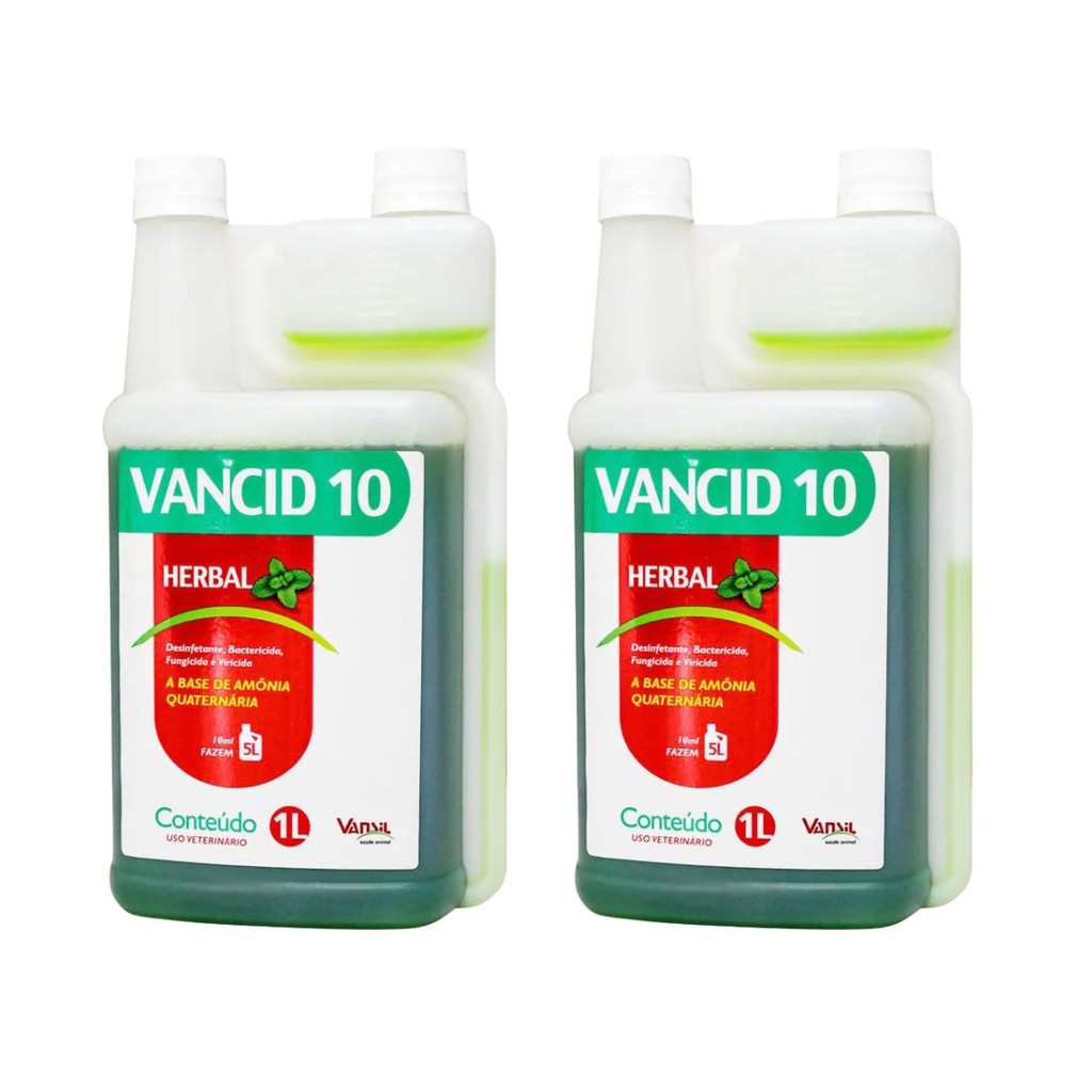02 Desinfetante Bactericida Herbal Vancid 10 1 Litro Vansil