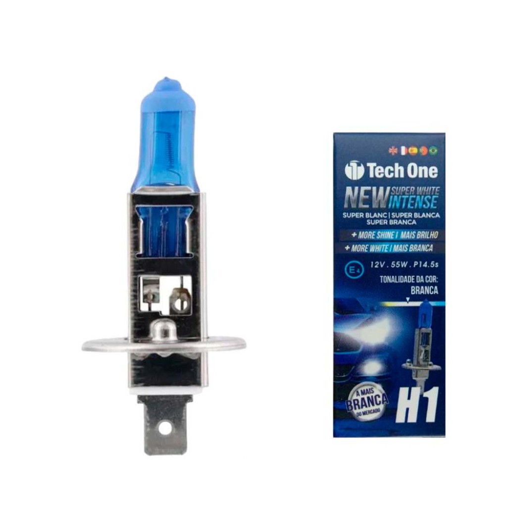 Lâmpada Automotiva Super Branca H1 12V 55W  - E-0785- TechOne